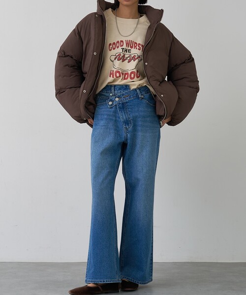 abahouse mavie（アバハウスマヴィ）の「クロスウエストワイドデニム（デニムパンツ・レディース・ライトブルー/ブラック/グレー・36/38/40）」の5枚目の写真