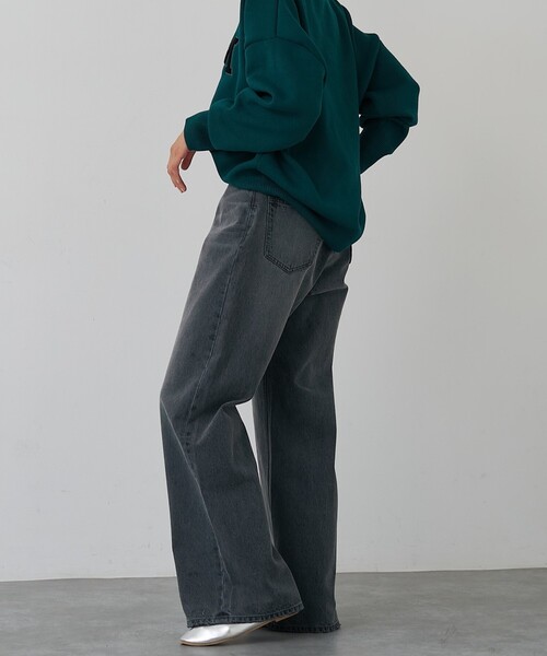 abahouse mavie（アバハウスマヴィ）の「クロスウエストワイドデニム（デニムパンツ・レディース・ライトブルー/ブラック/グレー・36/38/40）」の21枚目の写真