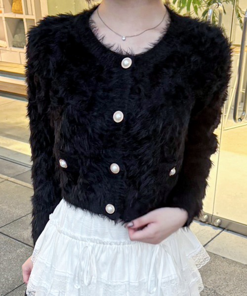 frunco（フランコ）の「【ZOZO限定】パールボタンショートシャギーニット（ニット/セーター・レディース・ホワイト/ブラック・FREE）」の13枚目の写真