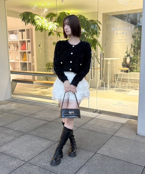 frunco（フランコ）の「【ZOZO限定】パールボタンショートシャギーニット（ニット/セーター・レディース・ホワイト/ブラック・FREE）」の20枚目の写真