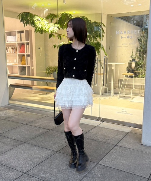 frunco（フランコ）の「【ZOZO限定】パールボタンショートシャギーニット（ニット/セーター・レディース・ホワイト/ブラック・FREE）」の21枚目の写真