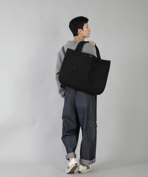 SAINTCREW（セントクルー）の「ラウンドボリュームスクエアポケットエコバッグ RVS-148 ブラック（エコバッグ/サブバッグ・メンズ・その他・FREE）」の10枚目の写真