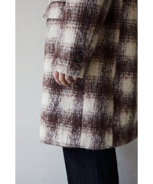 CRUSHAGAIN(クラッシュアゲイン)の「ブラウンモヘアコート(チェスターコート・メンズ・その他・LARGE/MEDIUM)」の2枚目の写真