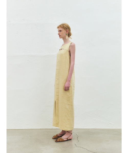 KUME（クメ）の「Linen Blend O Ring Long Dress, Yellow（ワンピース・レディース・その他・SMALL/MEDIUM）」の3枚目の写真