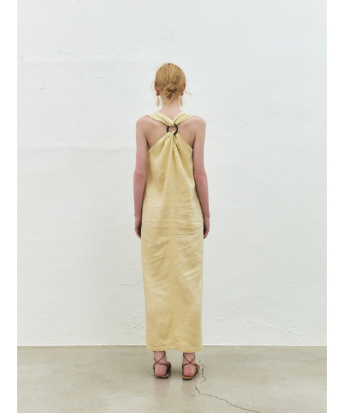 KUME（クメ）の「Linen Blend O Ring Long Dress, Yellow（ワンピース・レディース・その他・SMALL/MEDIUM）」の4枚目の写真