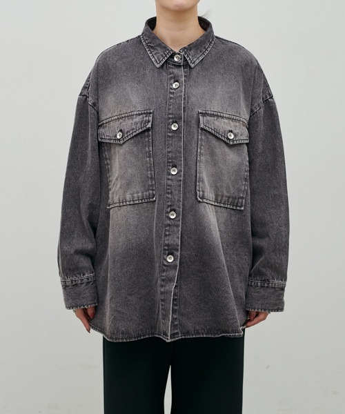 LARUTA】デニムオーバーシャツ（シャツ/ブラウス）｜LARUTA（ラルータ