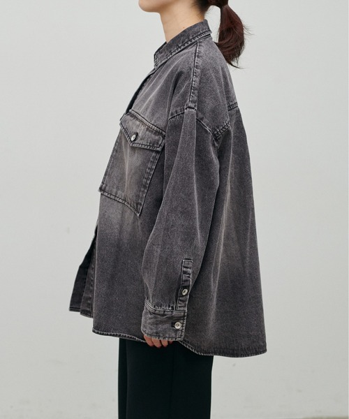 LARUTA（ラルータ）の「【LARUTA】デニムオーバーシャツ（シャツ/ブラウス・レディース・ブラック系その他/ブルー系その他・FREE）」の13枚目の写真