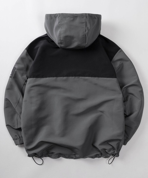 GERRY(ジェリー)の「【70】【GERRY/ジェリー】ワンポイントロゴ刺繍 バイカラー マウンテンパーカー/フードジャケット/ドローコード(マウンテンパーカー・メンズ・グレイッシュベージュ/チャコールグレー/ブラック/カーキ・M/L/XL)」の5枚目の写真