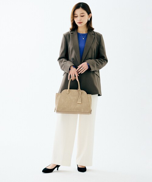 UNTITLED（アンタイトル）の「スエード調ZIPトート（トートバッグ・レディース・キャメル/ライトベージュ・99）」の9枚目の写真