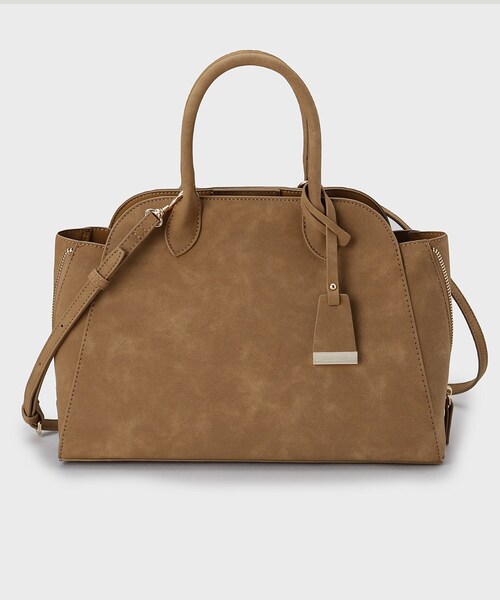 UNTITLED（アンタイトル）の「スエード調ZIPトート（トートバッグ・レディース・キャメル/ライトベージュ・99）」の4枚目の写真