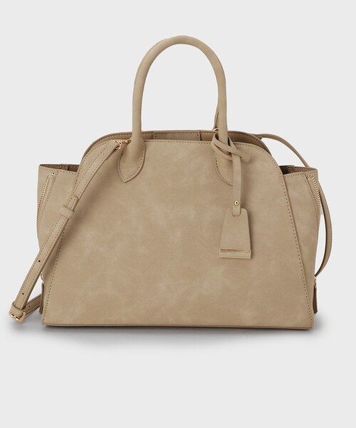 UNTITLED（アンタイトル）の「スエード調ZIPトート（トートバッグ・レディース・キャメル/ライトベージュ・99）」の3枚目の写真