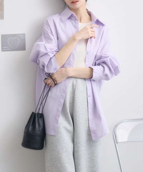 RU.TI.LE(ルチル)の「【RU.TI.LE】オーバーカラーシャツ(シャツ/ブラウス・レディース・ラベンダー/ホワイト/ベージュ・MEDIUM)」の3枚目の写真