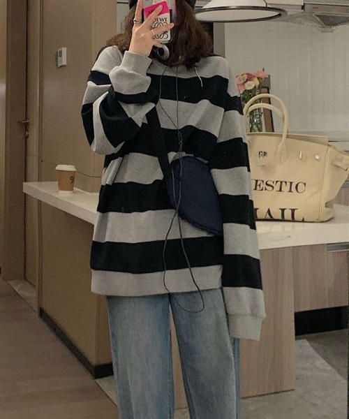 SallyLunn(サリーラン)の「モノトーンボーダートップス(Tシャツ/カットソー・レディース・スミクロ・MEDIUM/LARGE/X-LARGE)」の5枚目の写真