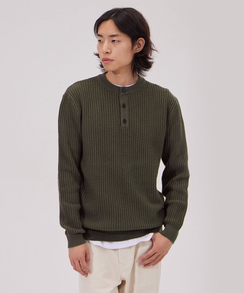 MAKEITTO(メイキット)の「デイリービスコースヘンリーネックニット_グレー(ニット/セーター・メンズ・その他・XX-LARGE/X-LARGE/LARGE/MEDIUM)」の3枚目の写真