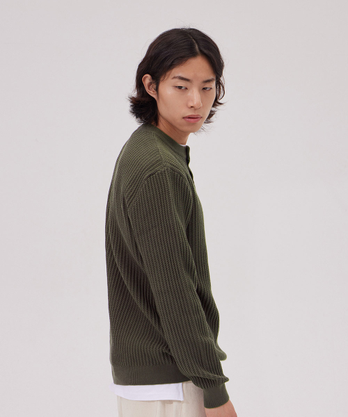 MAKEITTO(メイキット)の「デイリービスコースヘンリーネックニット_グレー(ニット/セーター・メンズ・その他・XX-LARGE/X-LARGE/LARGE/MEDIUM)」の4枚目の写真