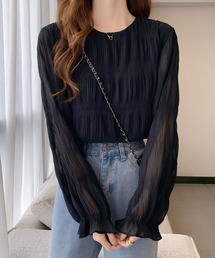 yuue' ( wear ) | シアーシャーリングフリルブラウス(シャツ/ブラウス)