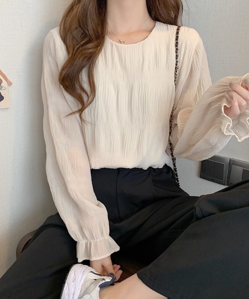 yuue' ( wear )（ユーイ）の「シアーシャーリングフリルブラウス（シャツ/ブラウス・レディース・ホワイト/ブラック/アイボリー・FREE）」の11枚目の写真