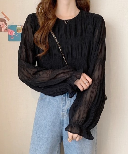 yuue' ( wear )（ユーイ）の「シアーシャーリングフリルブラウス（シャツ/ブラウス・レディース・ホワイト/ブラック/アイボリー・FREE）」の15枚目の写真