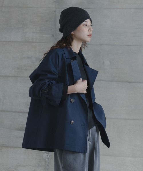 URBAN RESEARCH Sonny Label（アーバンリサーチサニーレーベル）の「撥水ショートトレンチコート（トレンチコート・レディース・ネイビー/ベージュ・38/36）」の12枚目の写真