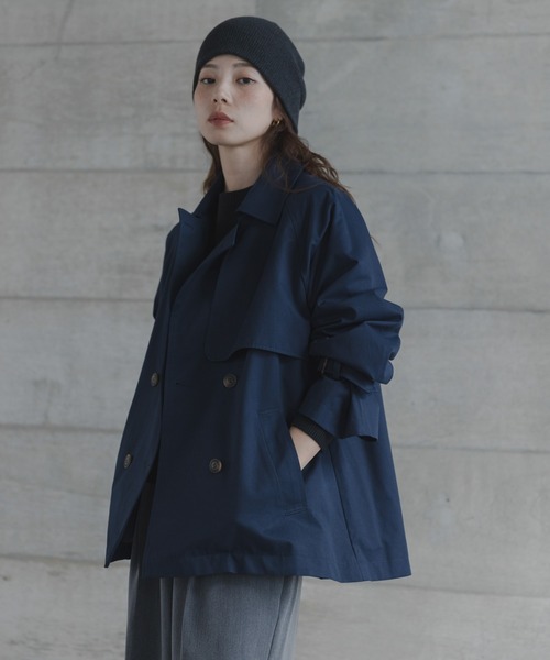 URBAN RESEARCH Sonny Label（アーバンリサーチサニーレーベル）の「撥水ショートトレンチコート（トレンチコート・レディース・ネイビー/ベージュ・38/36）」の14枚目の写真