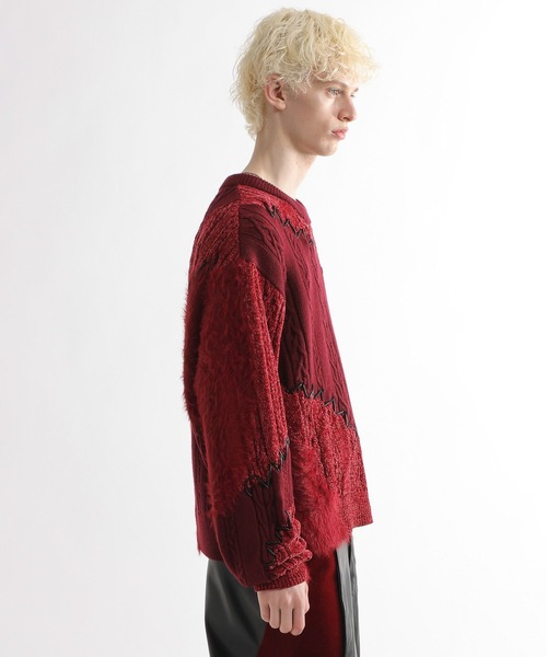 HARE(ハレ)の「TSUNAGARIニットプルオーバー(HARE)(ニット/セーター・メンズ・ボルドー/ブラック・FREE)」の12枚目の写真