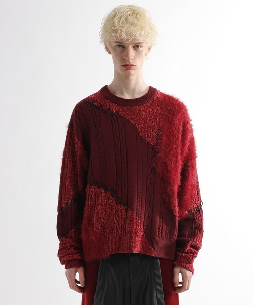 HARE(ハレ)の「TSUNAGARIニットプルオーバー(HARE)(ニット/セーター・メンズ・ボルドー/ブラック・FREE)」の14枚目の写真