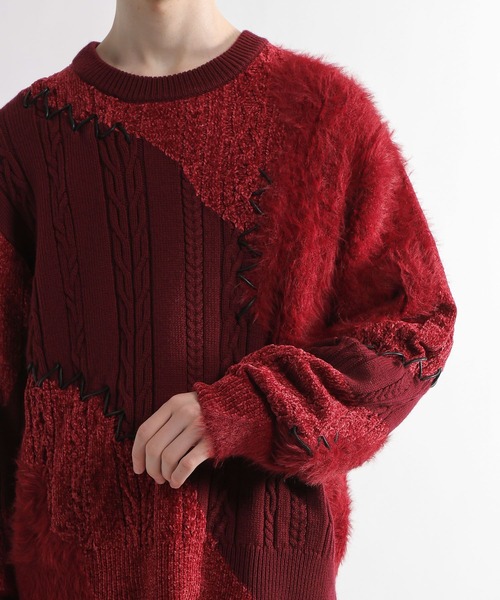 HARE(ハレ)の「TSUNAGARIニットプルオーバー(HARE)(ニット/セーター・メンズ・ボルドー/ブラック・FREE)」の18枚目の写真