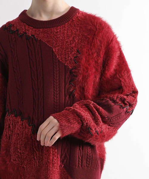 HARE(ハレ)の「TSUNAGARIニットプルオーバー(HARE)(ニット/セーター・メンズ・ボルドー/ブラック・FREE)」の19枚目の写真