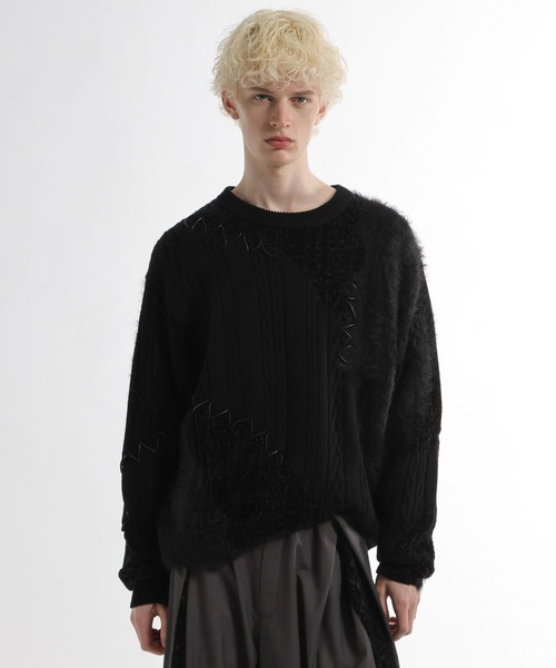 HARE(ハレ)の「TSUNAGARIニットプルオーバー(HARE)(ニット/セーター・メンズ・ボルドー/ブラック・FREE)」の7枚目の写真