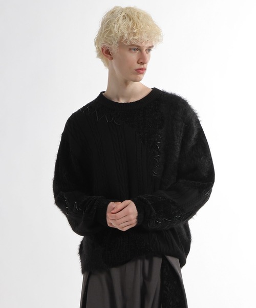 HARE(ハレ)の「TSUNAGARIニットプルオーバー(HARE)(ニット/セーター・メンズ・ボルドー/ブラック・FREE)」の8枚目の写真