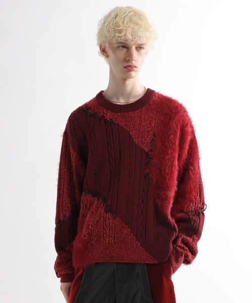 HARE(ハレ)の「TSUNAGARIニットプルオーバー(HARE)(ニット/セーター・メンズ・ボルドー/ブラック・FREE)」の10枚目の写真