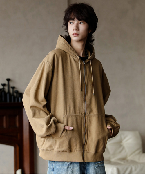 neos(ネオス)の「【neos】ルーズシルエット ヴィンテージライク ツイル デニム 迷彩 ジップ パーカー フードジャケット(パーカー・メンズ・ブラック/サックスブルー/ブルー/キャメル/カモフラージュ・MEDIUM/LARGE/X-LARGE)」の7枚目の写真