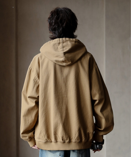 neos(ネオス)の「【neos】ルーズシルエット ヴィンテージライク ツイル デニム 迷彩 ジップ パーカー フードジャケット(パーカー・メンズ・ブラック/サックスブルー/ブルー/キャメル/カモフラージュ・MEDIUM/LARGE/X-LARGE)」の10枚目の写真