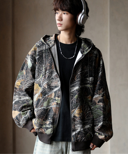 neos(ネオス)の「【neos】ルーズシルエット ヴィンテージライク ツイル デニム 迷彩 ジップ パーカー フードジャケット(パーカー・メンズ・ブラック/サックスブルー/ブルー/キャメル/カモフラージュ・MEDIUM/LARGE/X-LARGE)」の18枚目の写真