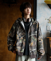 EFFECTION（エフェクション）の「【neos】ルーズシルエット ヴィンテージライク ツイル デニム 迷彩 ジップ パーカー フードジャケット（パーカー）」