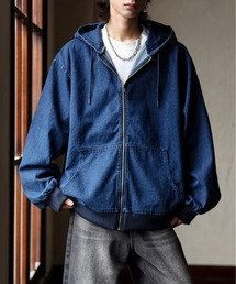 EFFECTION（エフェクション）の「【neos】ルーズシルエット ヴィンテージライク ツイル デニム 迷彩 ジップ パーカー フードジャケット（パーカー）」