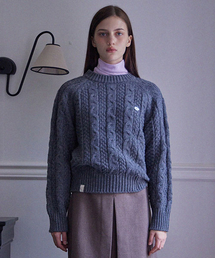 STANDARD FIT CABLE KNIT_CHARCOAL