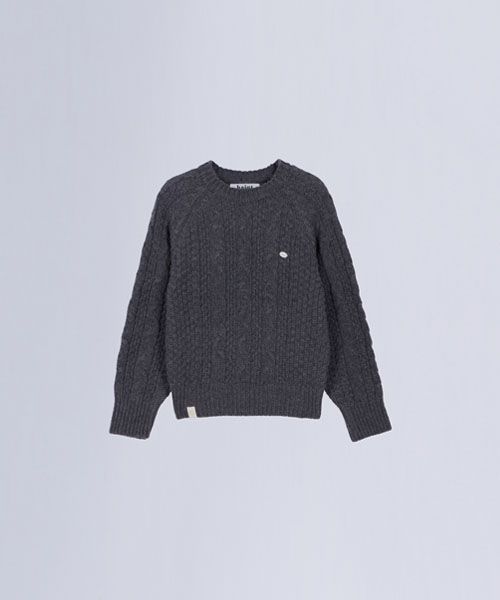 HAINT(ヘイント)の「STANDARD FIT CABLE KNIT_CHARCOAL(ニット/セーター・レディース・チャコール・FREE)」の2枚目の写真