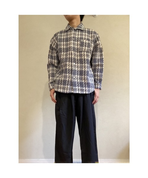 Bling Leads（ブリングリーズ）の「【Blss】【Bling Leads】チェック柄 シャツJKT（テーラードジャケット・メンズ・レッド/ブルー/ブラック/ネイビー・FREE）」の3枚目の写真