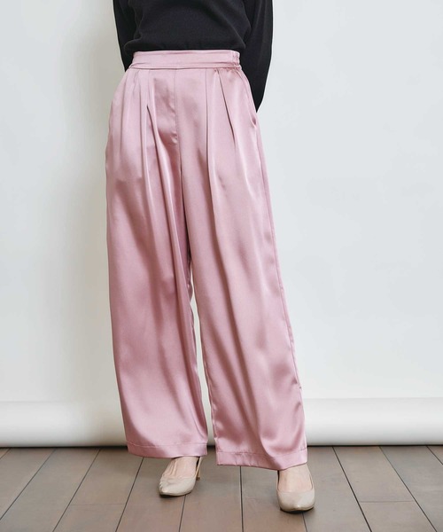 PICCIN(ピッチン)の「ヘミングサテンパンツ(その他パンツ・レディース・シャンパン/ピンク/ブラック・S/M)」の4枚目の写真