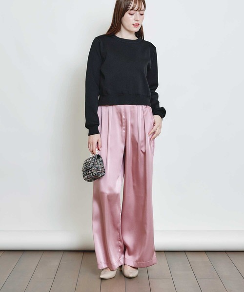 PICCIN(ピッチン)の「ヘミングサテンパンツ(その他パンツ・レディース・シャンパン/ピンク/ブラック・S/M)」の7枚目の写真