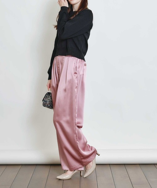 PICCIN(ピッチン)の「ヘミングサテンパンツ(その他パンツ・レディース・シャンパン/ピンク/ブラック・S/M)」の8枚目の写真