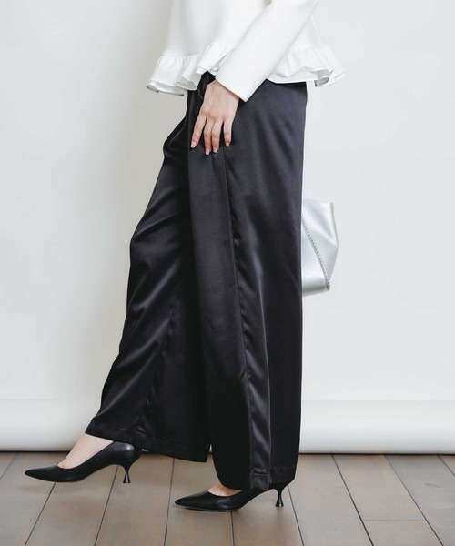 PICCIN(ピッチン)の「ヘミングサテンパンツ(その他パンツ・レディース・シャンパン/ピンク/ブラック・S/M)」の11枚目の写真