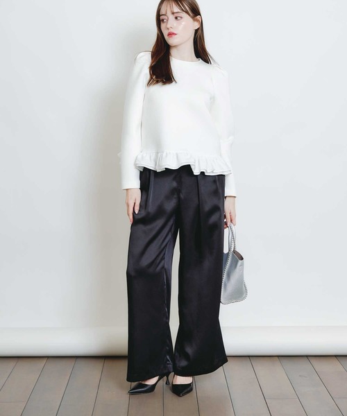 PICCIN(ピッチン)の「ヘミングサテンパンツ(その他パンツ・レディース・シャンパン/ピンク/ブラック・S/M)」の13枚目の写真