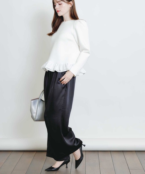 PICCIN(ピッチン)の「ヘミングサテンパンツ(その他パンツ・レディース・シャンパン/ピンク/ブラック・S/M)」の14枚目の写真