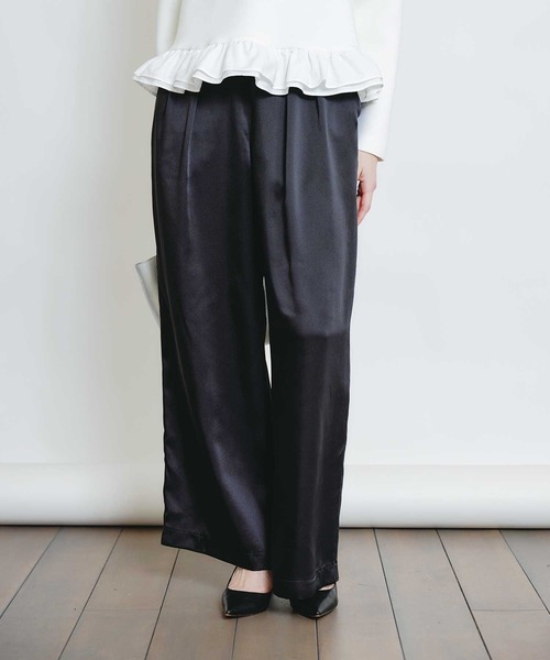 PICCIN(ピッチン)の「ヘミングサテンパンツ(その他パンツ・レディース・シャンパン/ピンク/ブラック・S/M)」の10枚目の写真