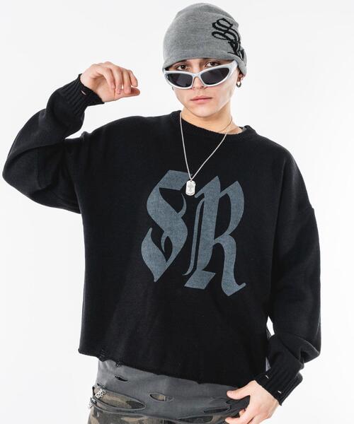 SHORT ROUND（ショートラウンド）の「SHORT ROUND/【26年春夏新作】ビッグロゴニットプルオーバー（ニット/セーター・メンズ・ブラック・LARGE/MEDIUM）」の9枚目の写真
