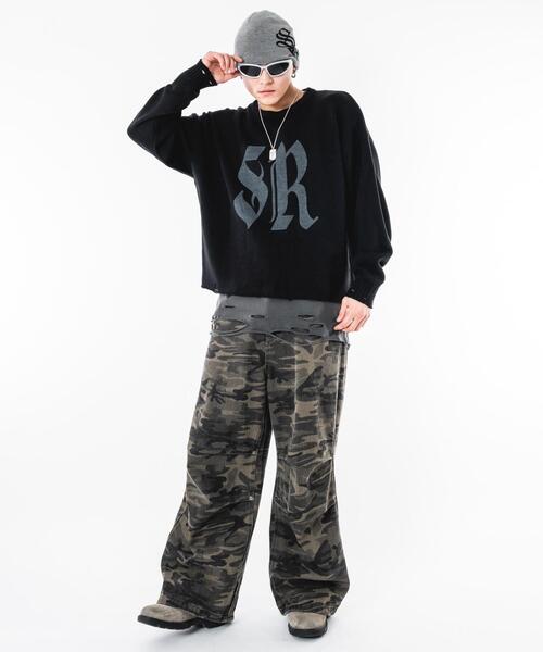 SHORT ROUND（ショートラウンド）の「SHORT ROUND/【26年春夏新作】ビッグロゴニットプルオーバー（ニット/セーター・メンズ・ブラック・LARGE/MEDIUM）」の14枚目の写真