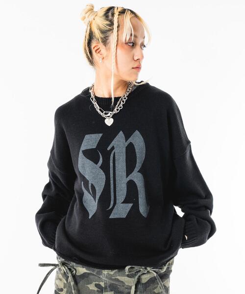 SHORT ROUND（ショートラウンド）の「SHORT ROUND/【26年春夏新作】ビッグロゴニットプルオーバー（ニット/セーター・メンズ・ブラック・LARGE/MEDIUM）」の16枚目の写真