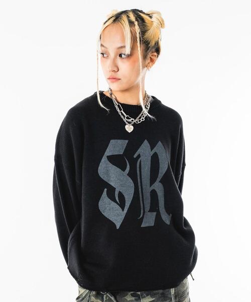 SHORT ROUND（ショートラウンド）の「SHORT ROUND/【26年春夏新作】ビッグロゴニットプルオーバー（ニット/セーター・メンズ・ブラック・LARGE/MEDIUM）」の17枚目の写真